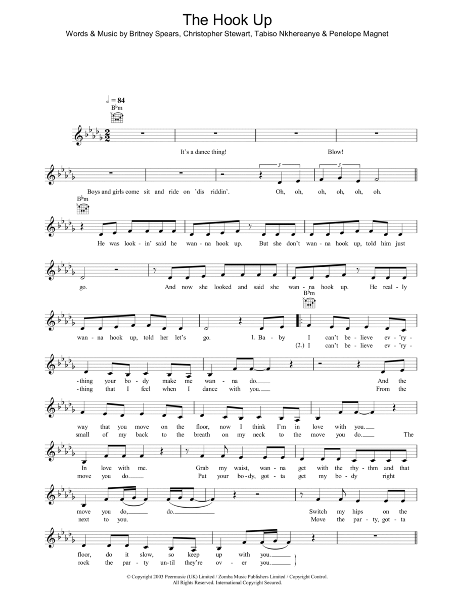The Hook Up Piano scores gallery preview page 1