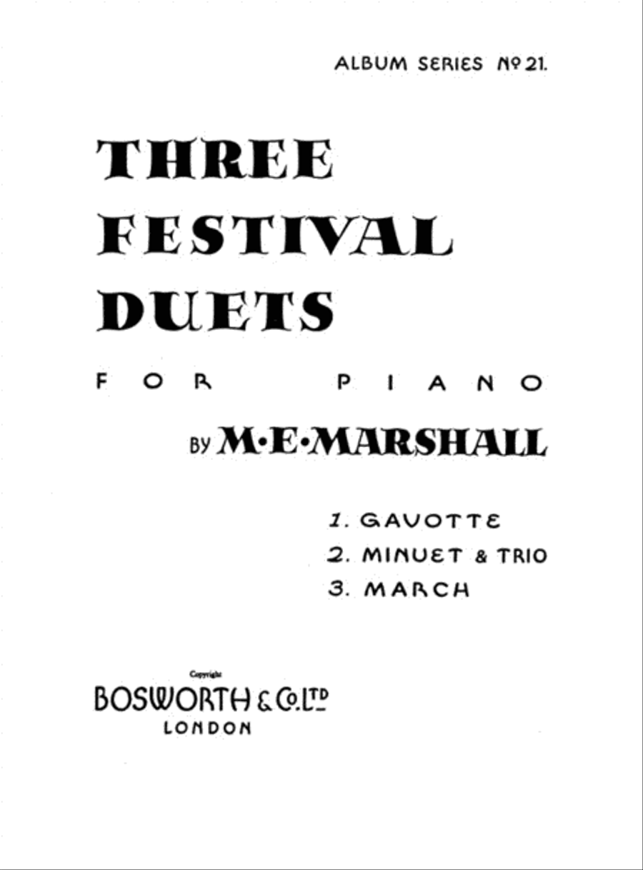 Marshall, Me Three Festival Duets Piano Solo scores gallery preview page 1