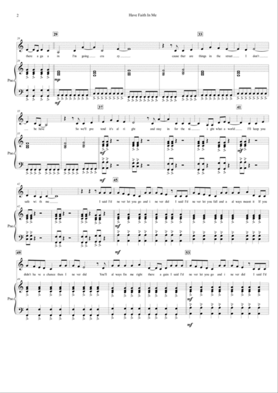 Have Faith In Me Piano, Vocal, Guitar scores gallery preview page 3