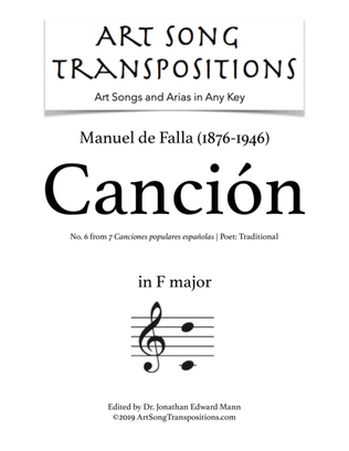 DE FALLA: Canción (transposed to F major)