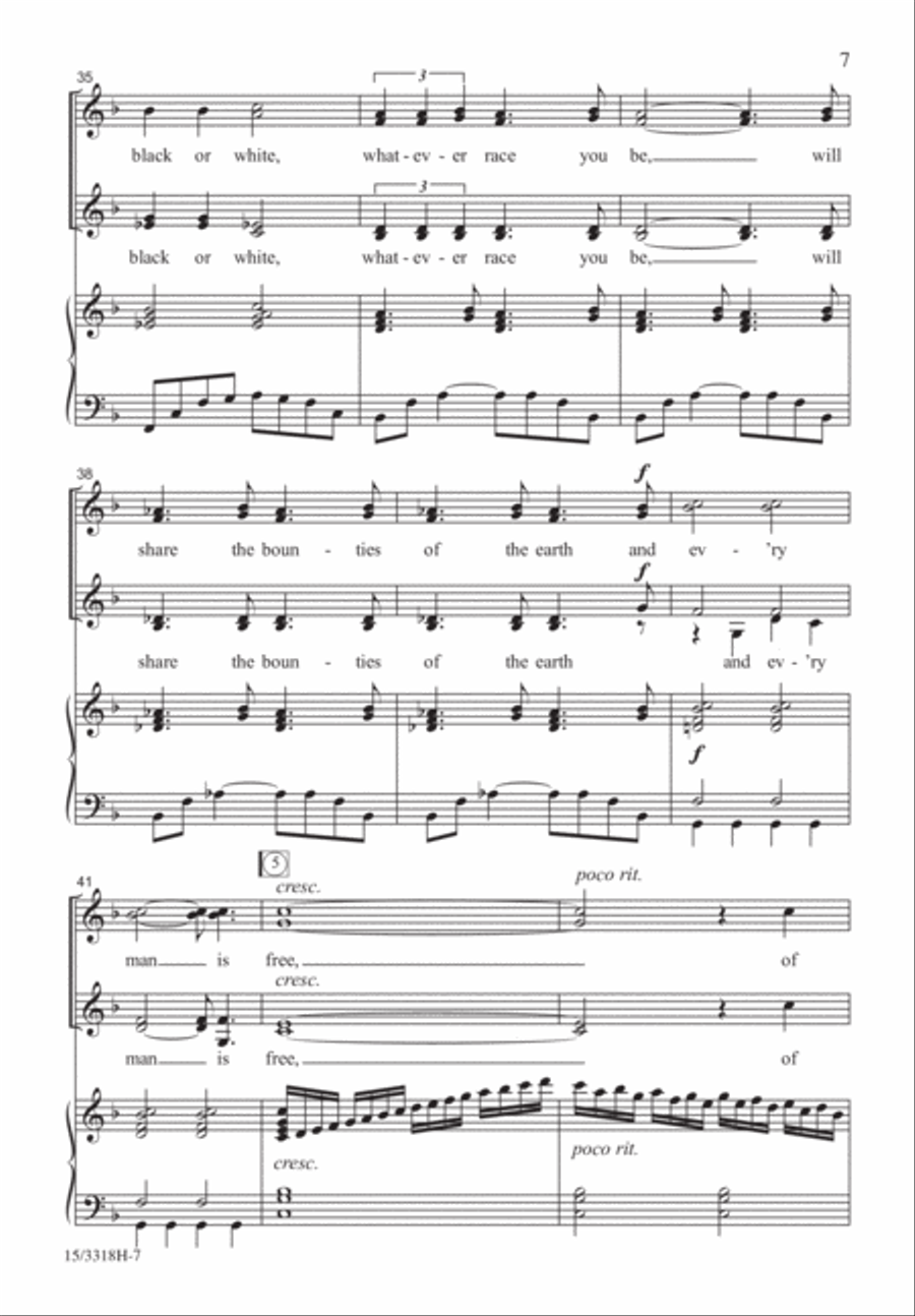 I Dream a World I Dream a World SSAA scores gallery preview page 6