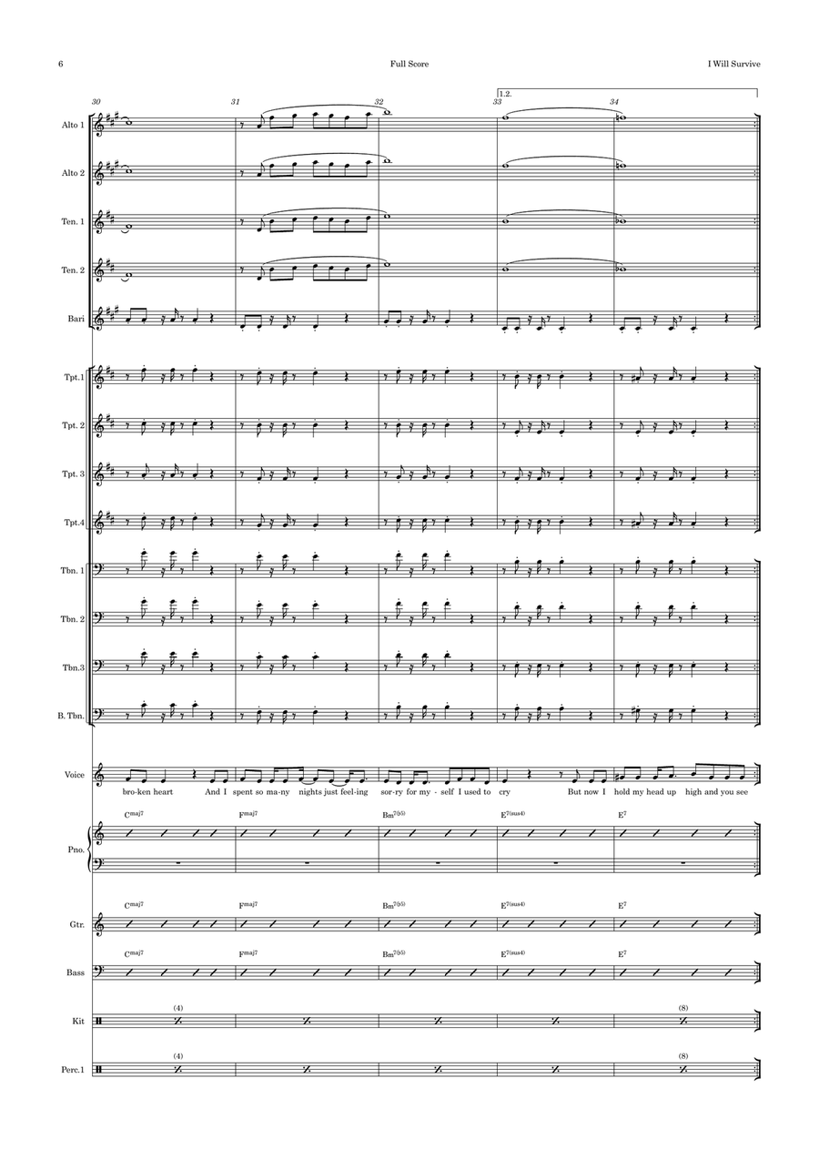 I Will Survive Jazz Ensemble scores gallery preview page 6