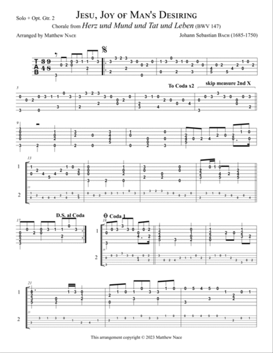 Jesu, Joy of Man's Desiring (from Herz und Mund und Tat und Leben, BWV 147) Acoustic Guitar scores gallery preview page 3