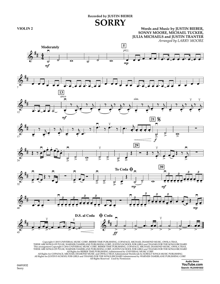 Sorry - Violin 2
