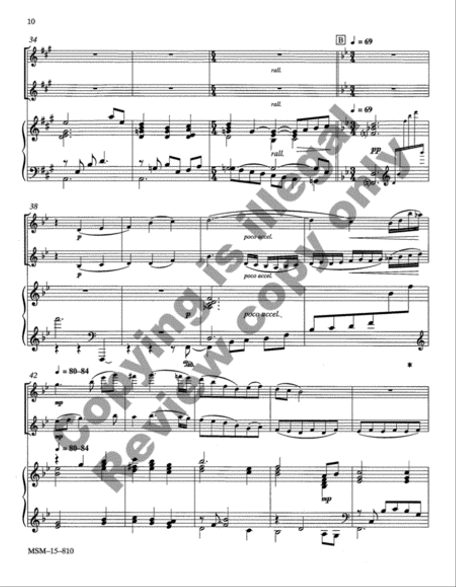 Two Hymns for Two Violins and Piano Violin scores gallery preview page 8