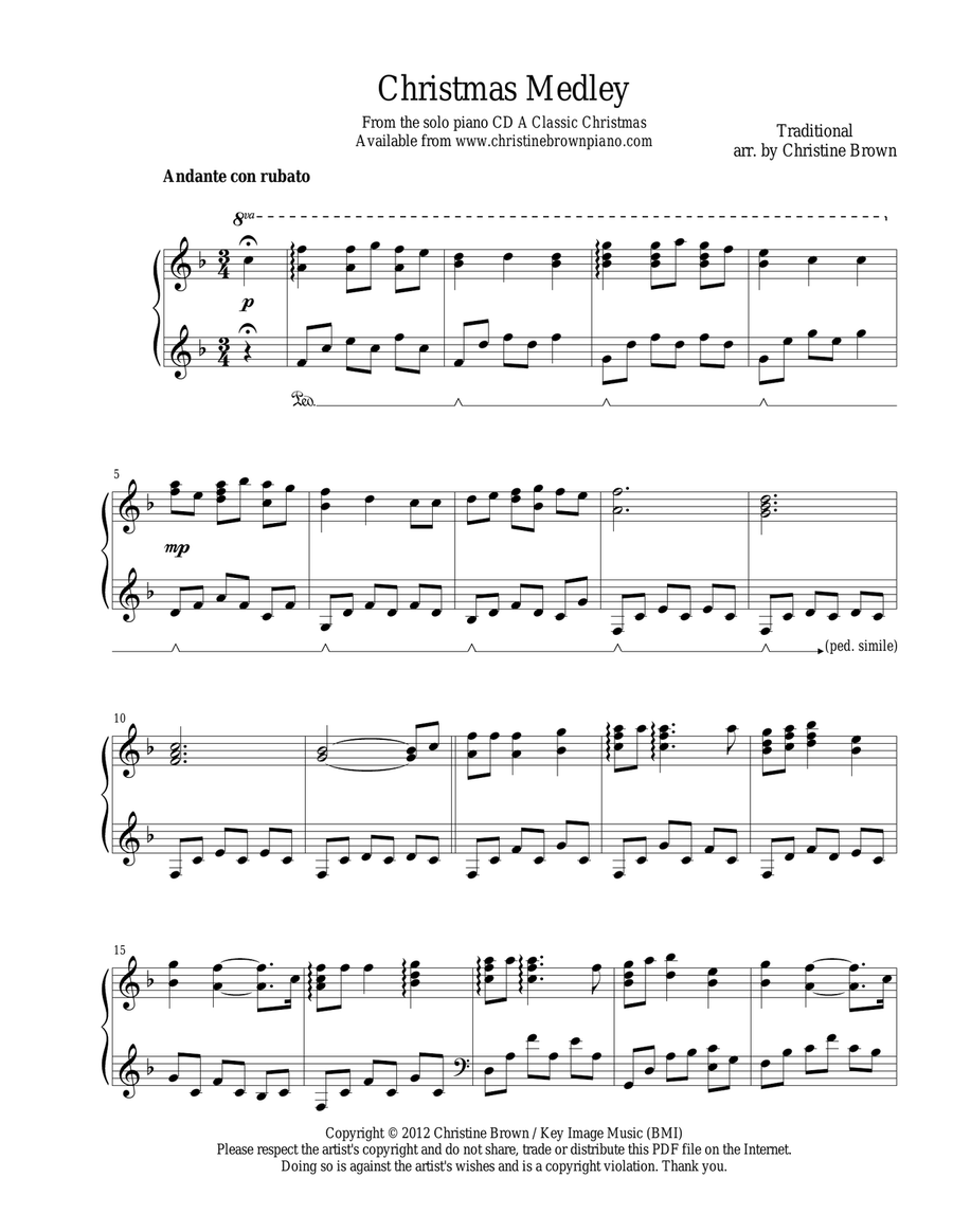 Christmas Medley Piano Solo scores gallery preview page 2