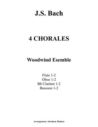 4 Bach Chorales For Woodwind Esemble-Octect-Score and Parts