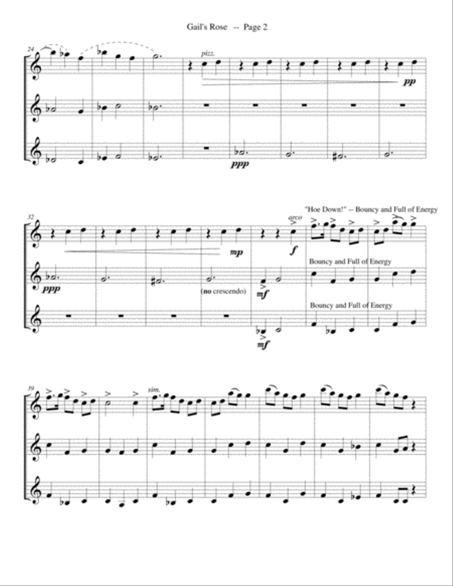 Gail's Rose (for Violin Trio) String Trio scores gallery preview page 2
