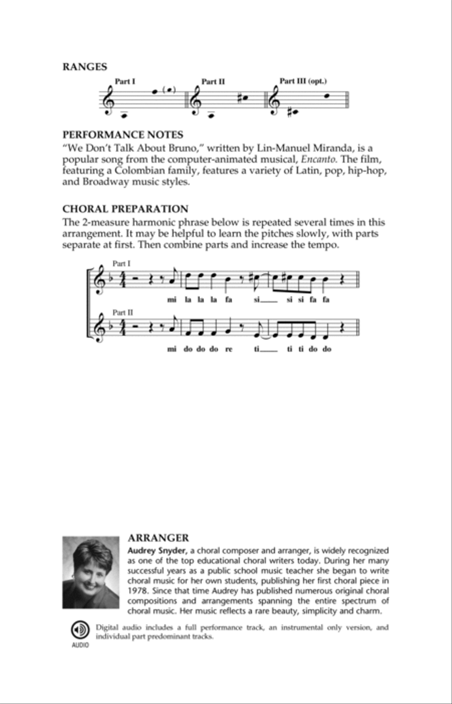 We Don't Talk About Bruno (arr. Audrey Snyder) 3-Part scores gallery preview page 15