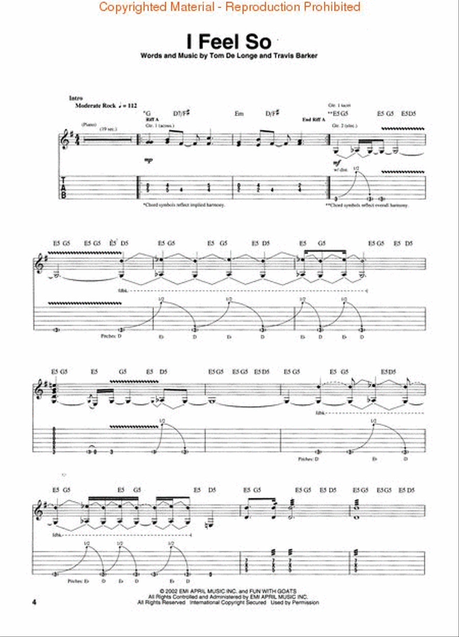 Box Car Racer Electric Guitar scores gallery preview page 2