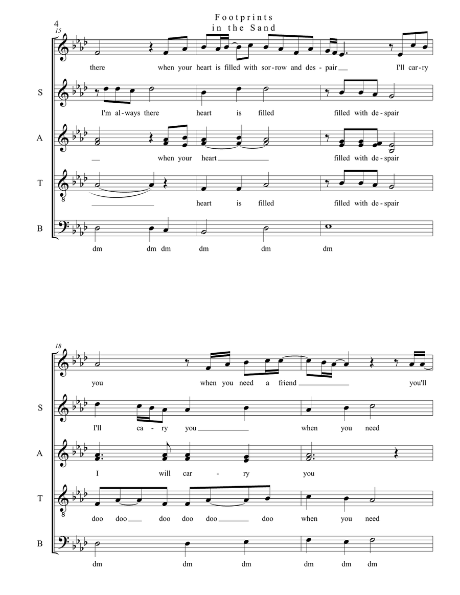 Footprints In The Sand 4-Part scores gallery preview page 4
