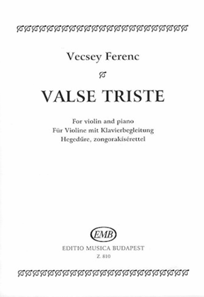 Book cover for Valse Triste-vln/pno