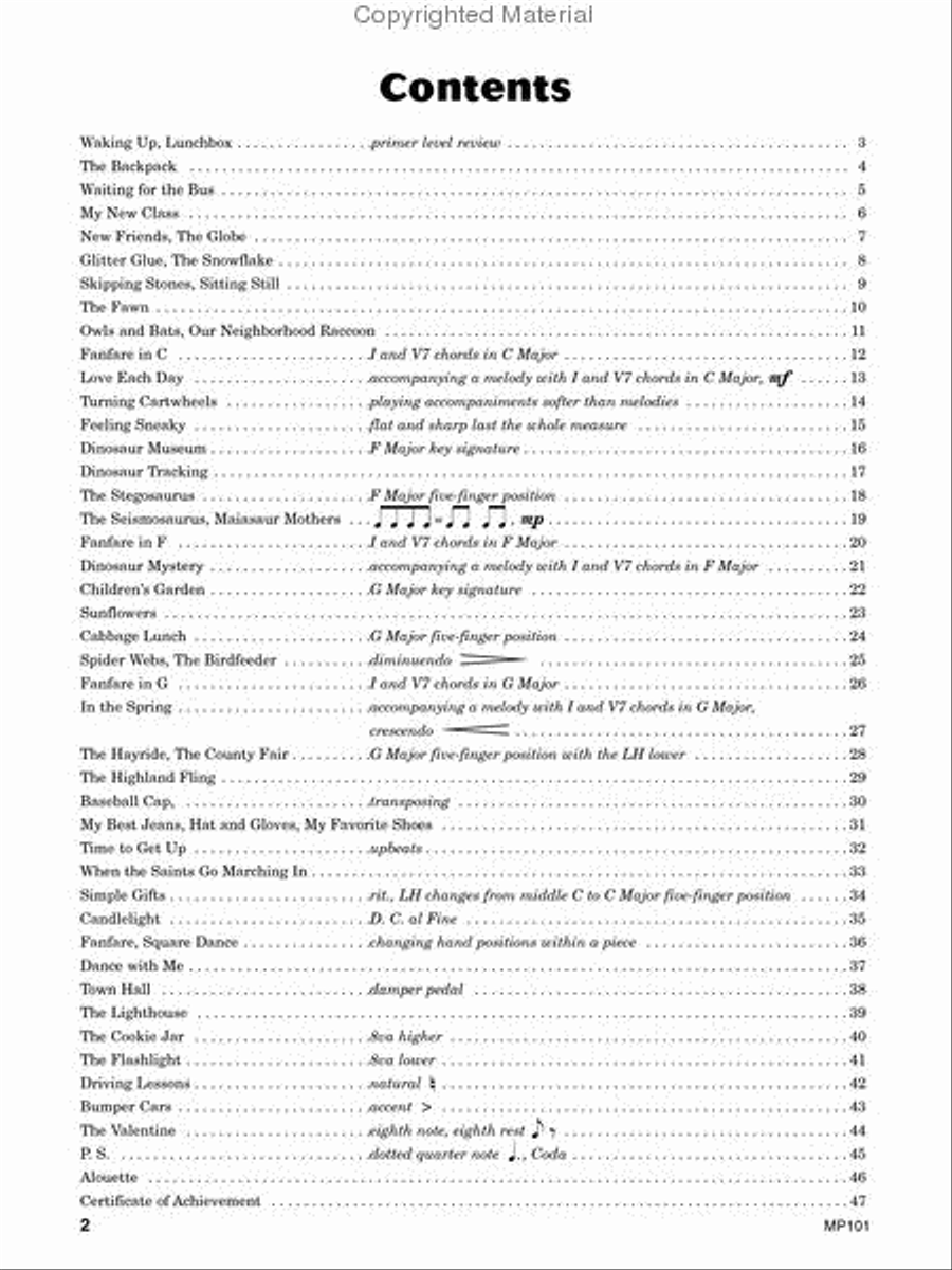 Piano Town, Lessons - Level 1 Piano Method scores gallery preview page 2