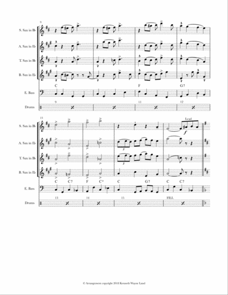 Alexander's Ragtime Band (Sax Quartet) Saxophone Quartet scores gallery preview page 3