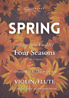Book cover for TRIO - Four Seasons Spring (Allegro) for VIOLIN, FLUTE and PEDAL HARP - F Major
