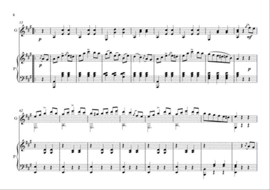 Valses for Guitar and Piano duet Valses for Guitar and Piano duet Acoustic Guitar scores gallery preview page 4