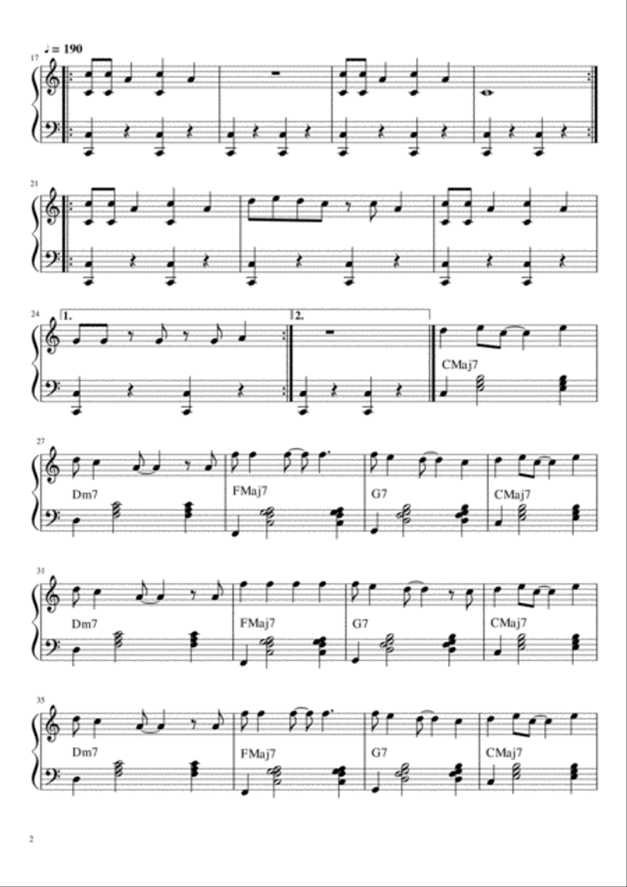 99 Red Balloons (99 Luftballons) Piano Solo scores gallery preview page 2