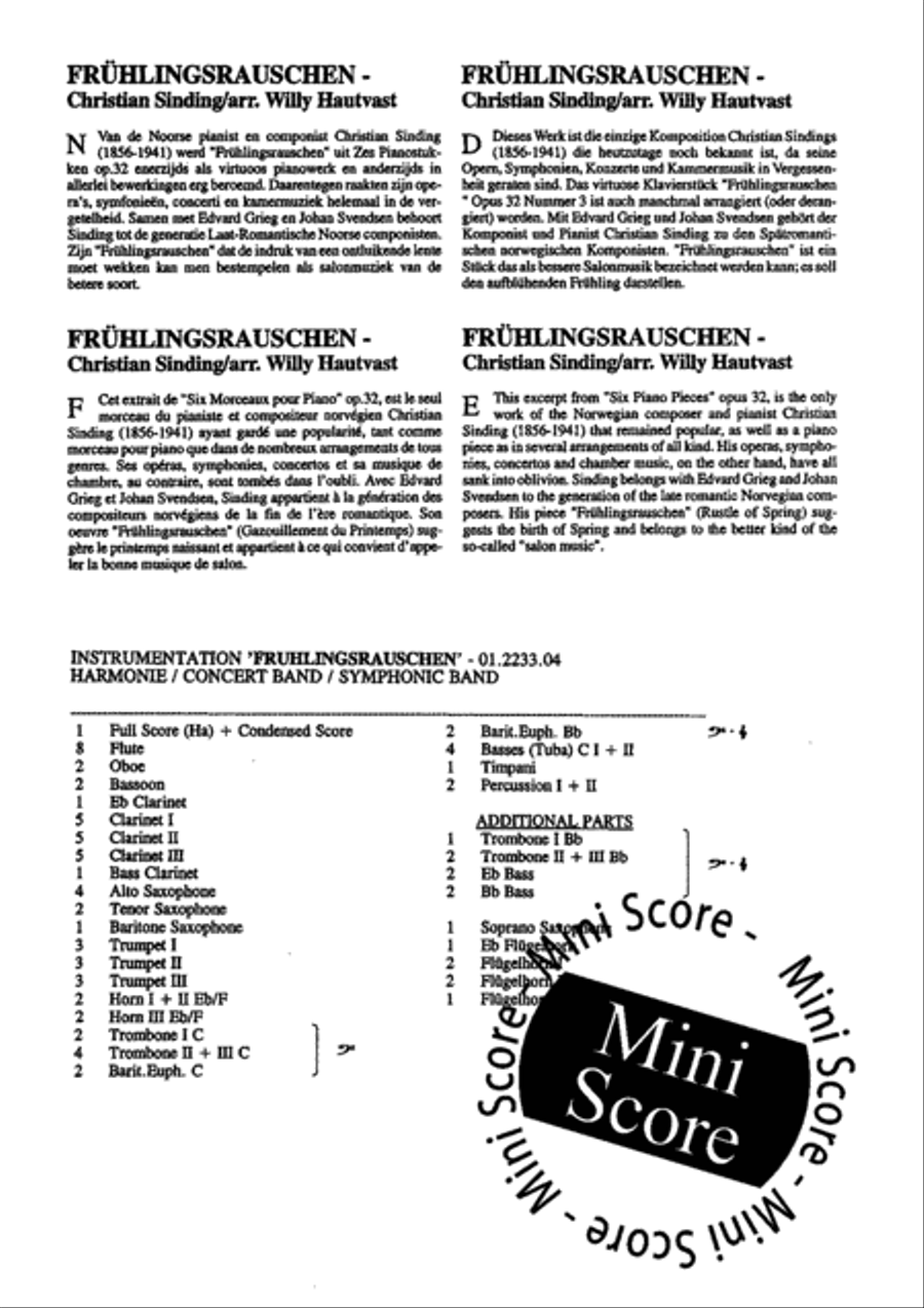 Fruhlingsrauschen Fanfare Band scores gallery preview page 4
