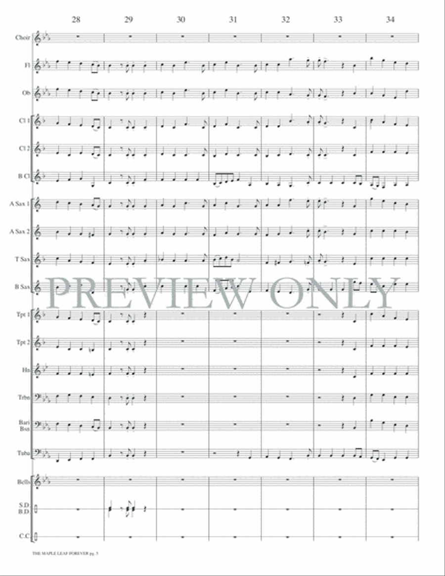 The Maple Leaf Forever Concert Band scores gallery preview page 8