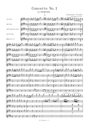Book cover for Spring[From Concerto No.1 1st mov.] for flute quartet