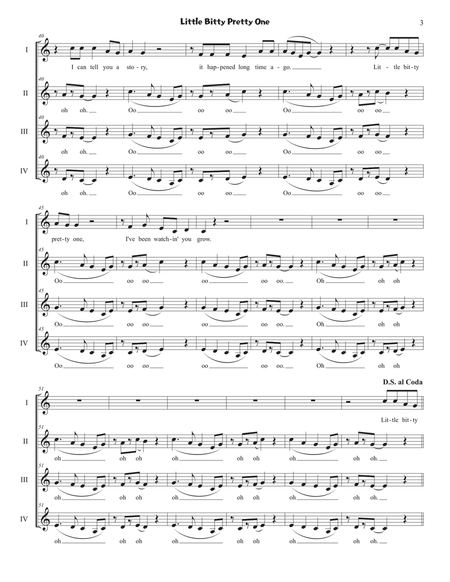 Little Bitty Pretty One Little Bitty Pretty One SSAA scores gallery preview page 3