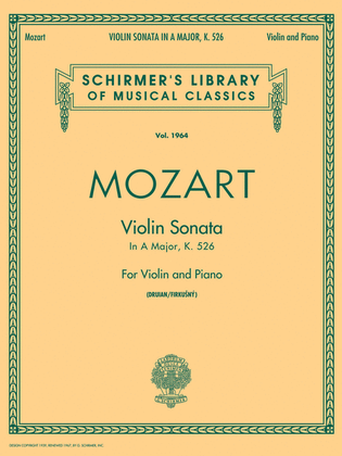 Book cover for Sonata in A, K.526