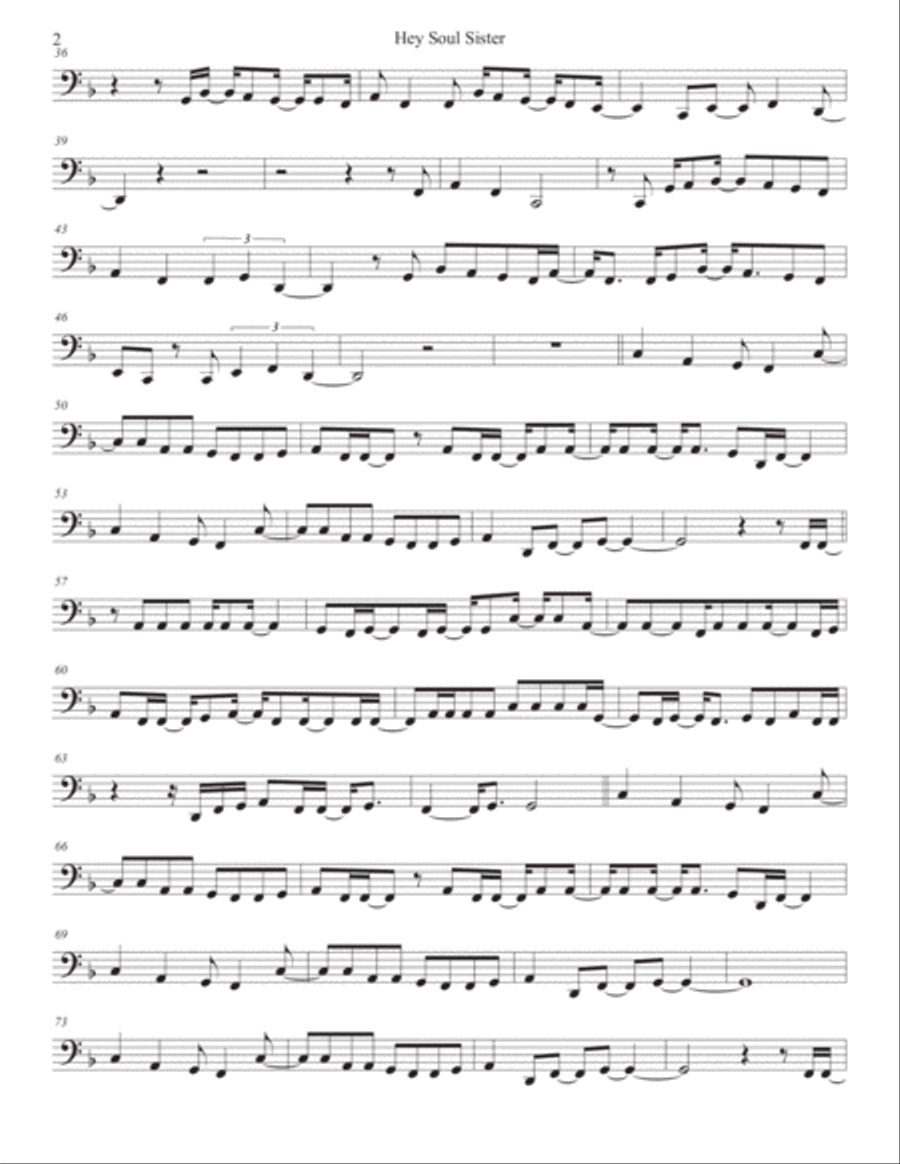 Hey, Soul Sister Tuba scores gallery preview page 2