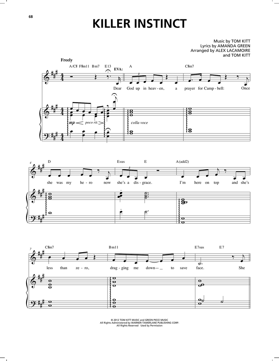 Killer Instinct (from Bring It On: The Musical) Piano, Vocal scores gallery preview page 1