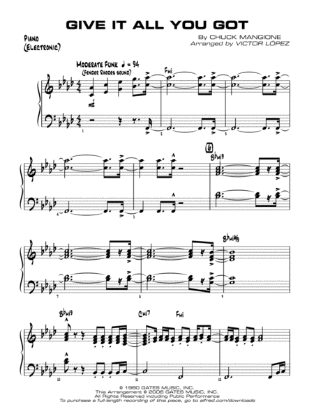 Give It All You Got: Piano Accompaniment