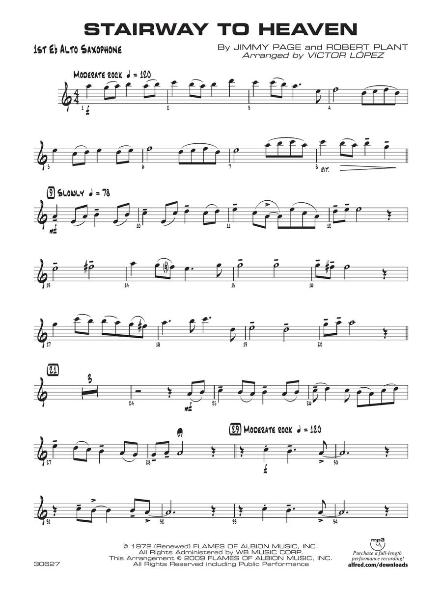 Stairway to Heaven: E-flat Alto Saxophone