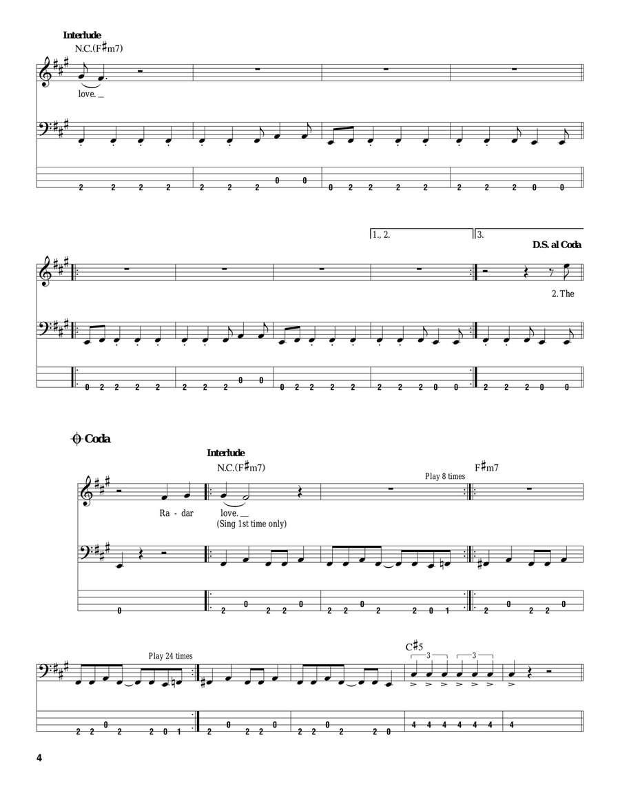 Radar Love Acoustic Guitar scores gallery preview page 4