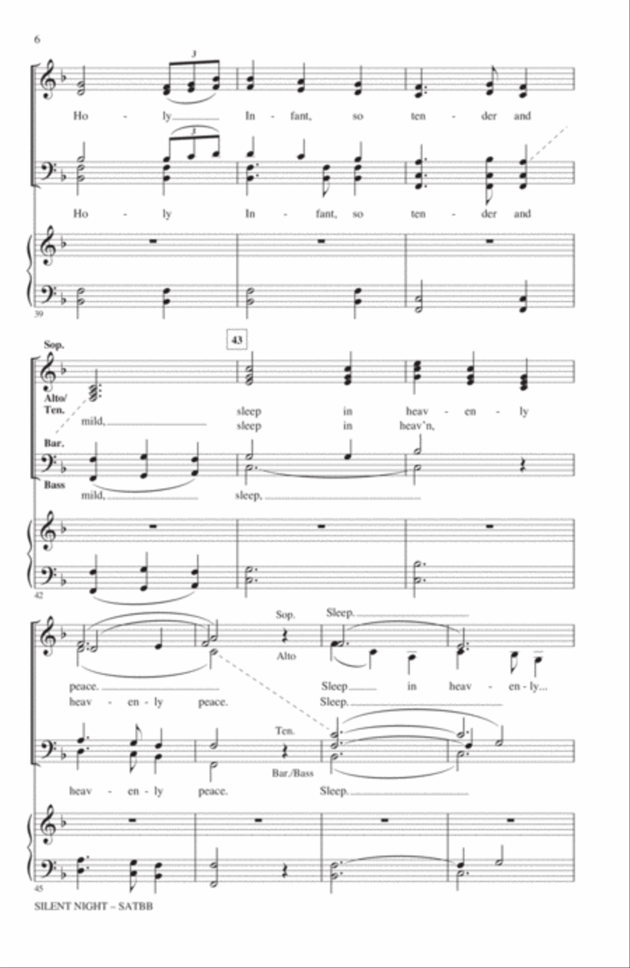 Silent Night (adapt. Roger Emerson) SATBarB scores gallery preview page 5