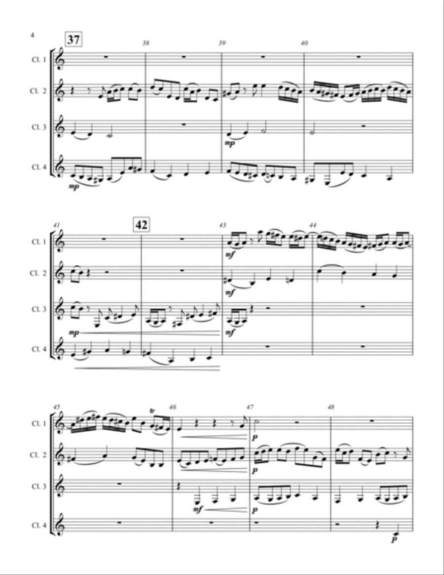 Sleepers Awake Cantata - for clarinet quartet Clarinet Quartet scores gallery preview page 4