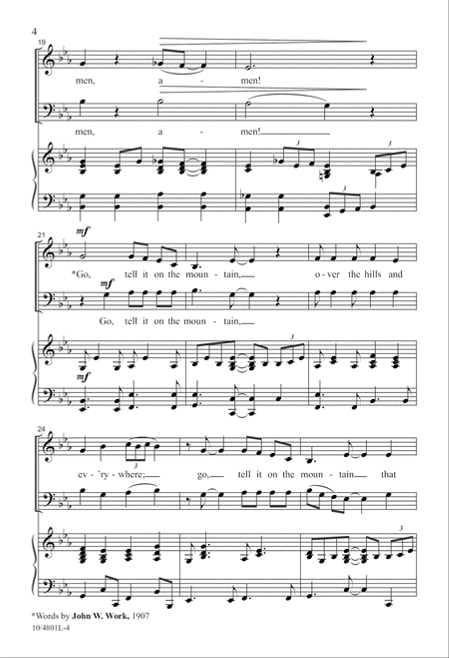 Amen! Tell It on the Mountain! 3-Part scores gallery preview page 4