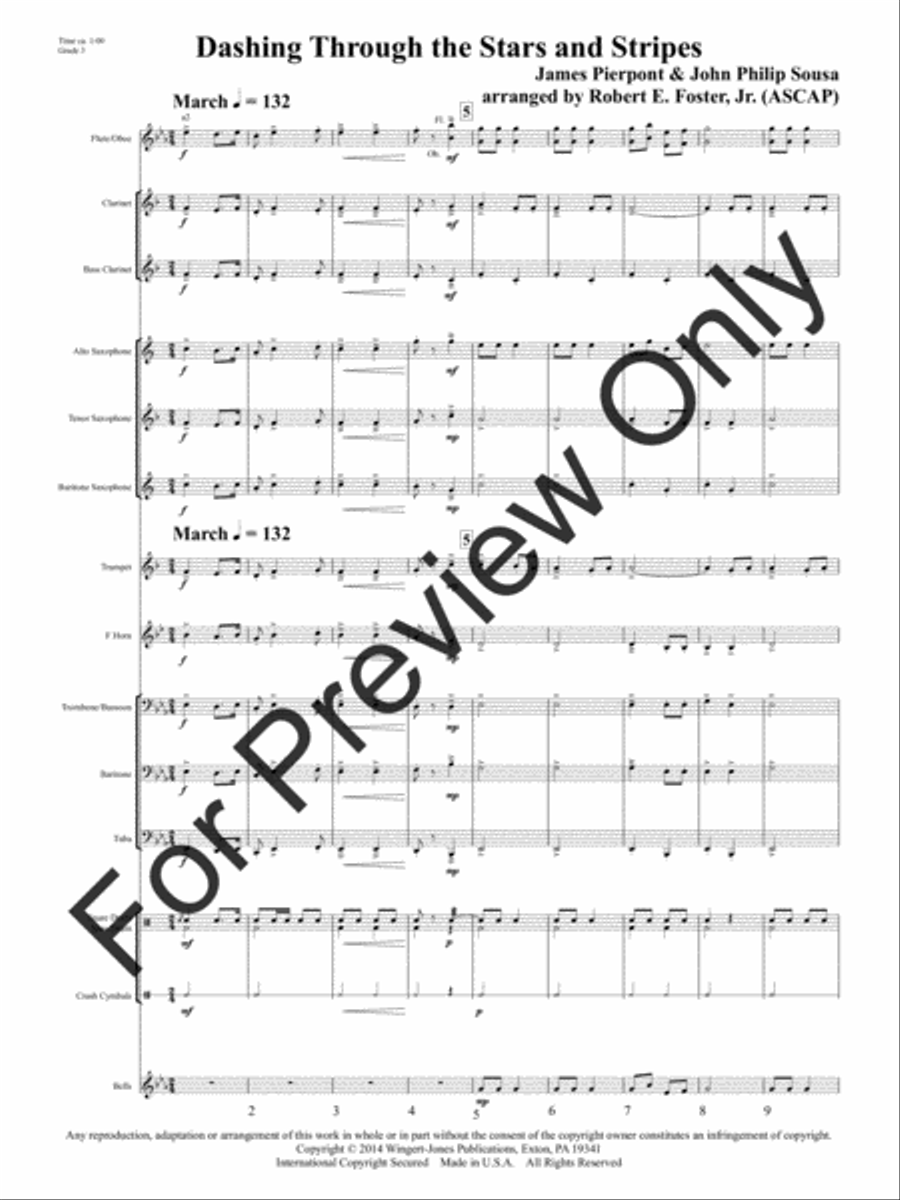 Dashing Through the Stars and Stripes (Score) Concert Band scores gallery preview page 4