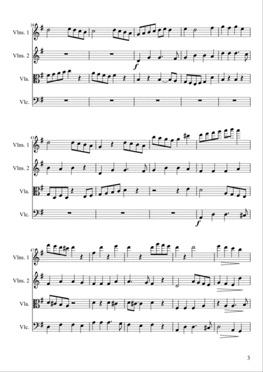 Hark the Herald Angels Sing String Quartet scores gallery preview page 3