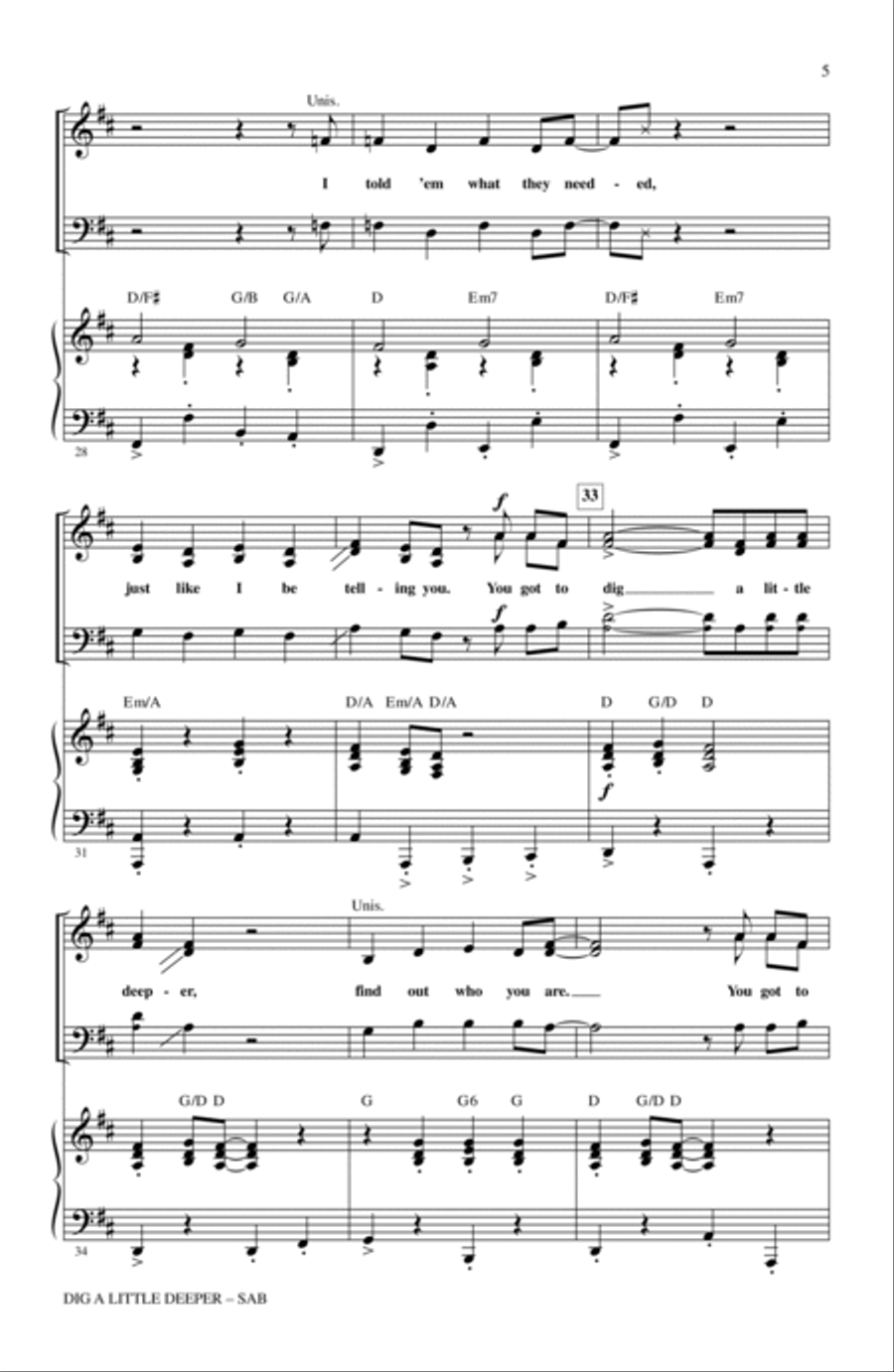Dig A Little Deeper (from The Princess And The Frog) 3-Part scores gallery preview page 4