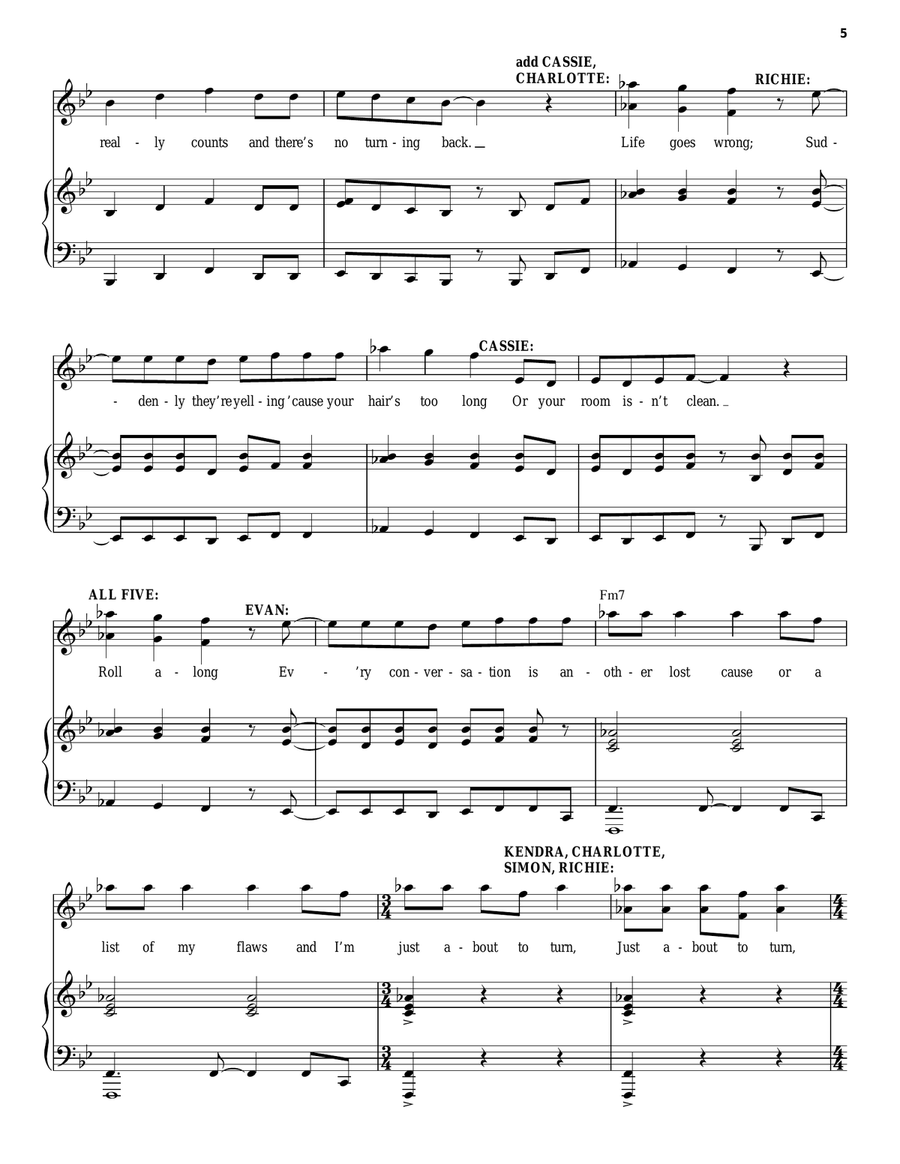 Thirteen / Becoming A Man (from 13: The Musical) Piano, Vocal scores gallery preview page 5