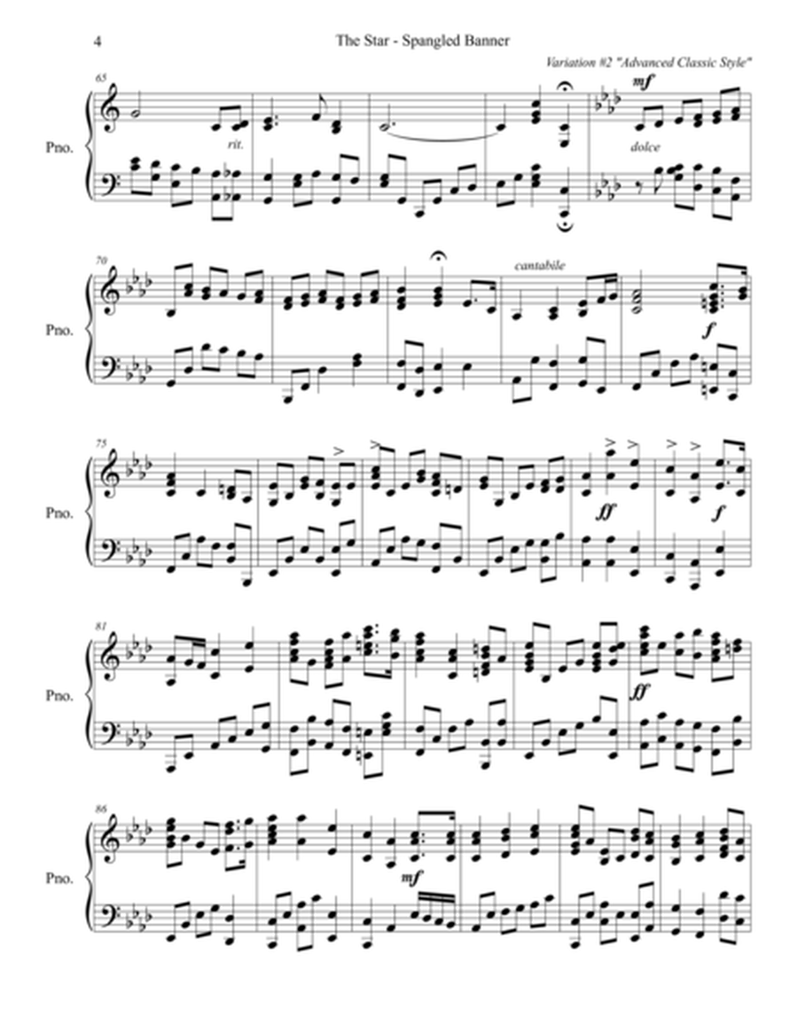 The Star-Spangled Banner Variations for PIANO Easy - Advanced