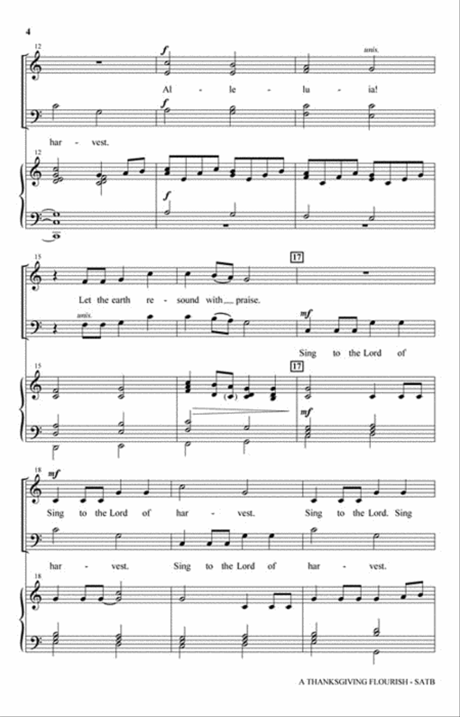A Thanksgiving Flourish 4-Part scores gallery preview page 3