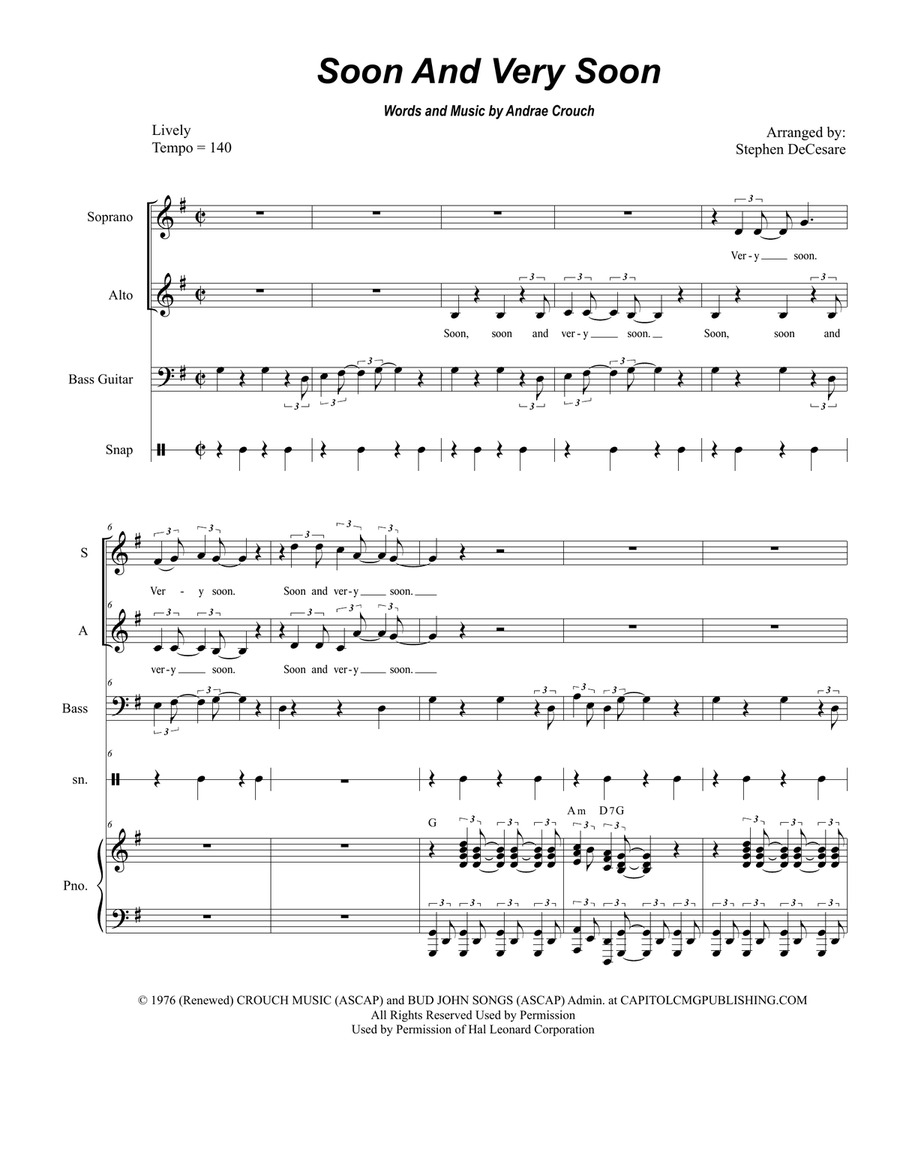Soon And Very Soon Alto Voice scores gallery preview page 1