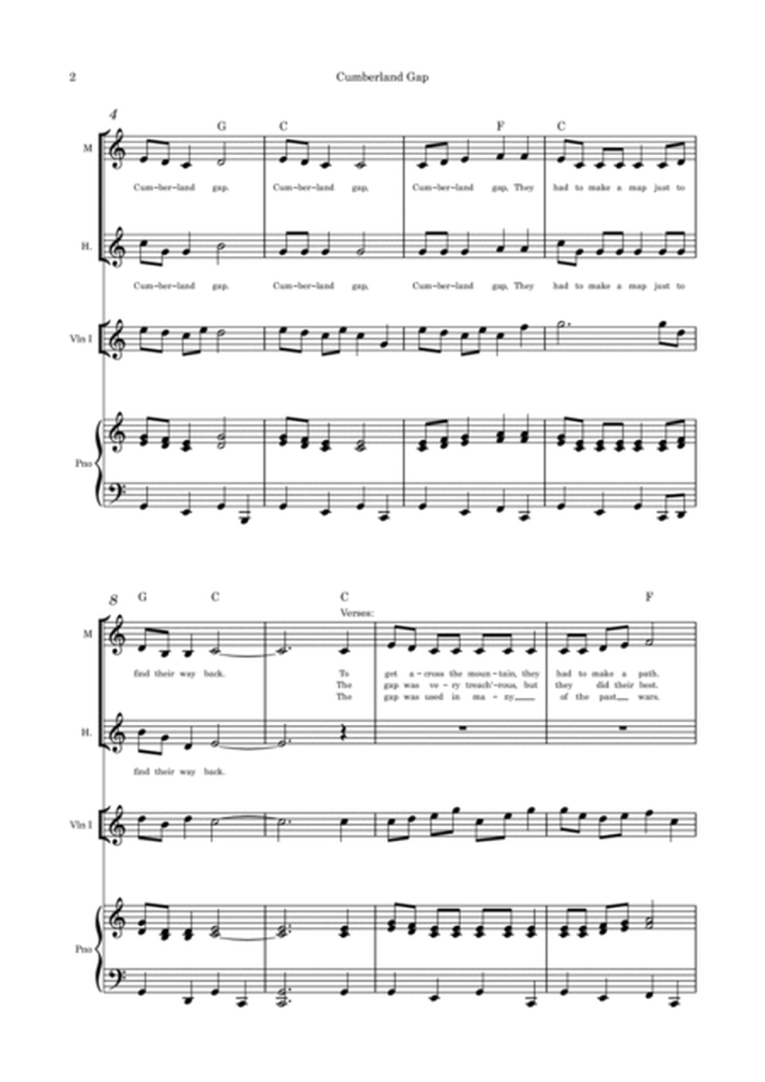 Cumberland Gap - duet, violin and piano image number null