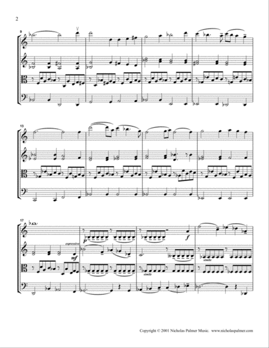 It came upon a midnight clear - A Christmas Nocturne String Quartet scores gallery preview page 4