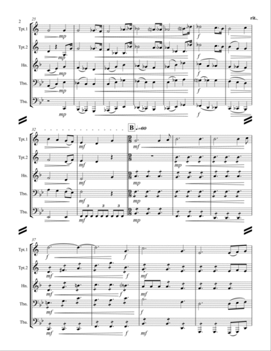 Pilgrim’s Chorus from Tannhäuser (for Brass Quintet) Brass Quintet scores gallery preview page 3