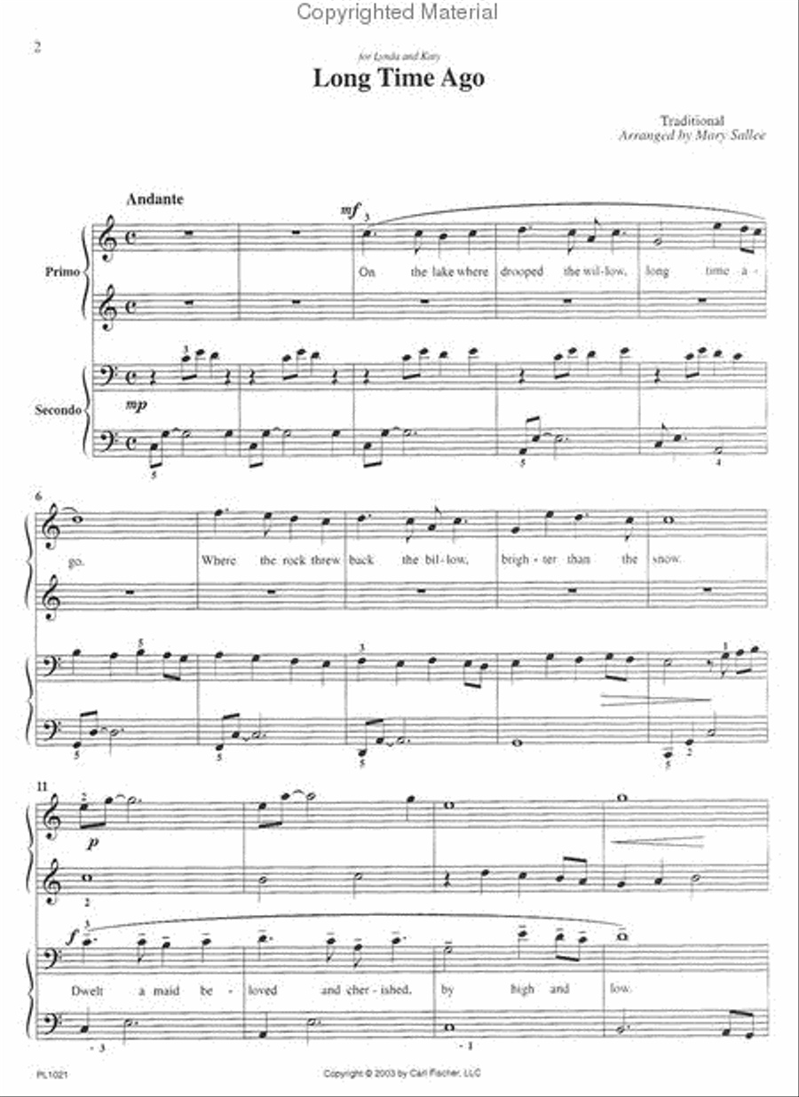 Long Time Ago Piano Duet scores gallery preview page 2