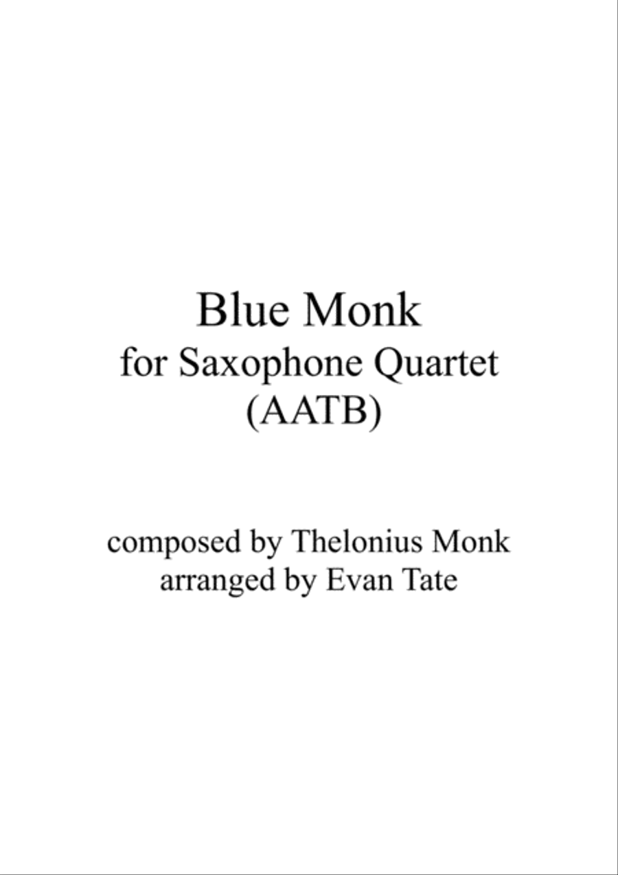 Blue Monk Woodwind Trio scores gallery preview page 1