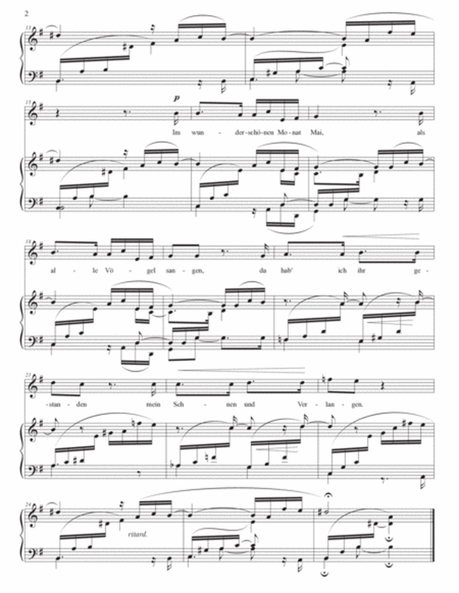 SCHUMANN: Im wunderschönen Monat Mai, Op. 48 no. 1 (transposed to G major, G-flat major, F major)
