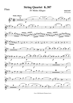 MOZART: Str. Quartet K.387 Finale, for WWs