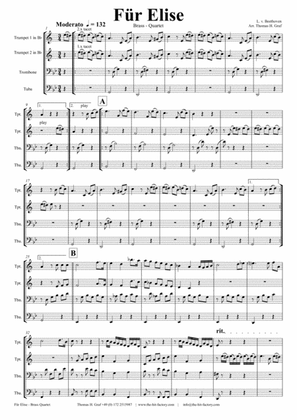 For Elise - Ludwig van Beethoven - Brass Quartet
