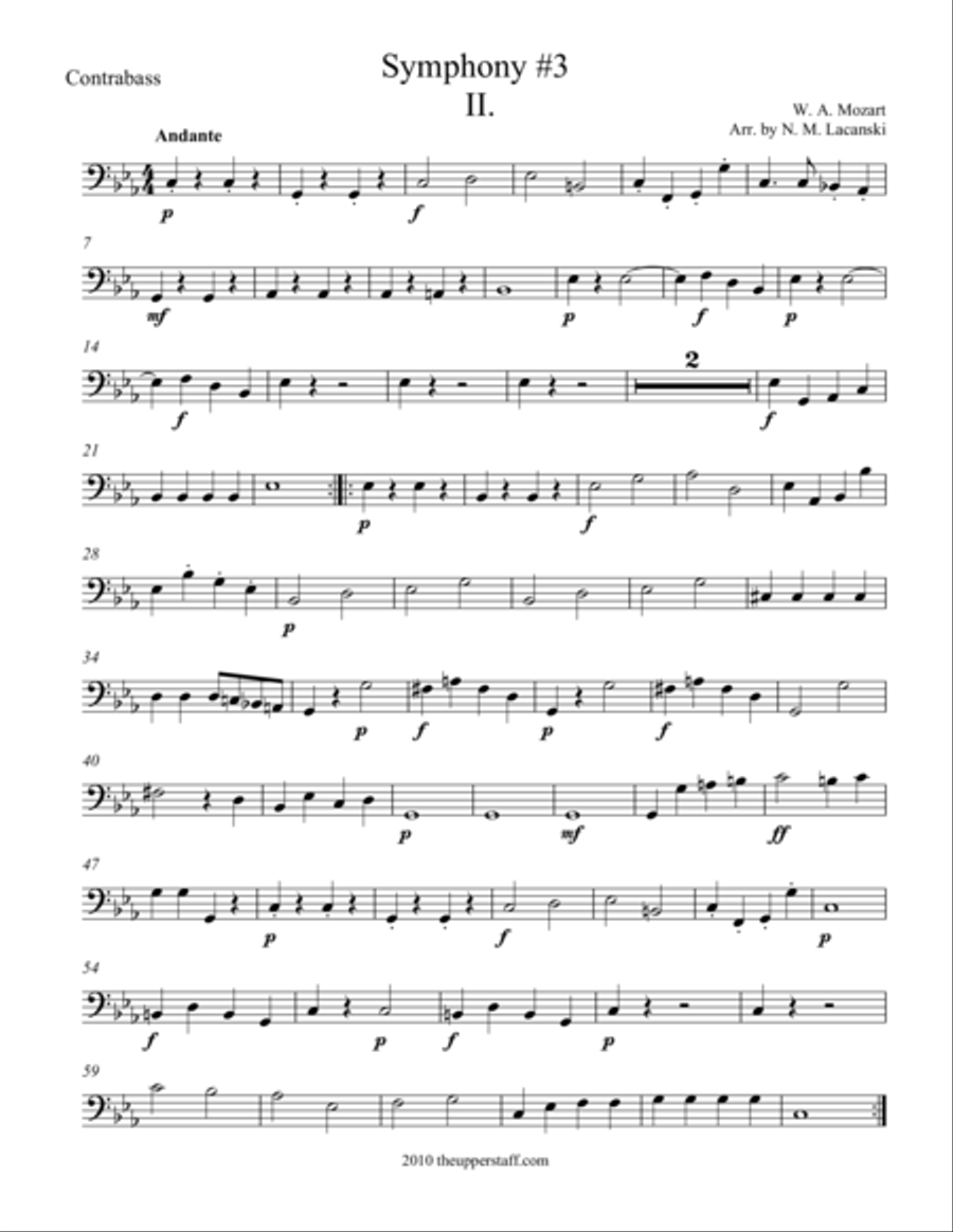 Symphony #3 Movement II. Symphony #3 Movement II. String Orchestra scores gallery preview page 1